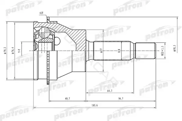 Шрус PATRON PCV1523