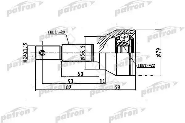 Шрус PATRON PCV1743