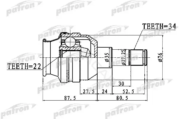 Шрус PATRON PCV1749