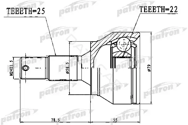 Шрус PATRON PCV1765