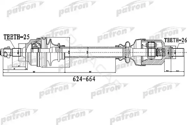 Приводной вал / Полуось PATRON PDS0482
