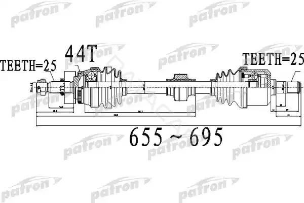 Приводной вал / Полуось PATRON PDS0488