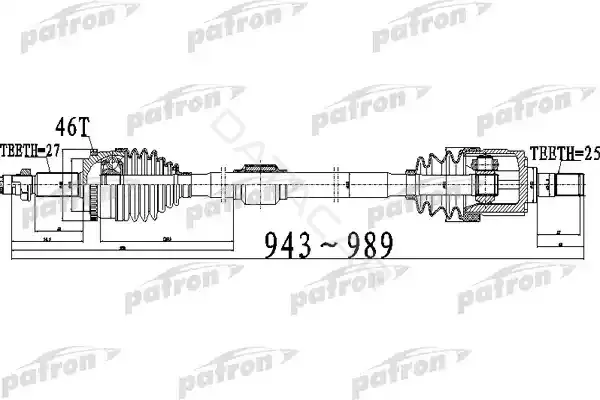 Приводной вал / Полуось PATRON PDS0512