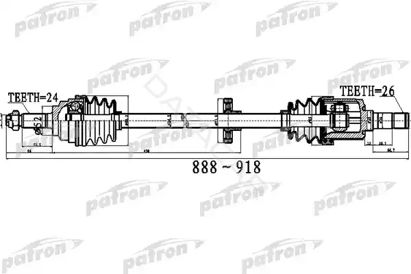 Приводной вал / Полуось PATRON PDS0517