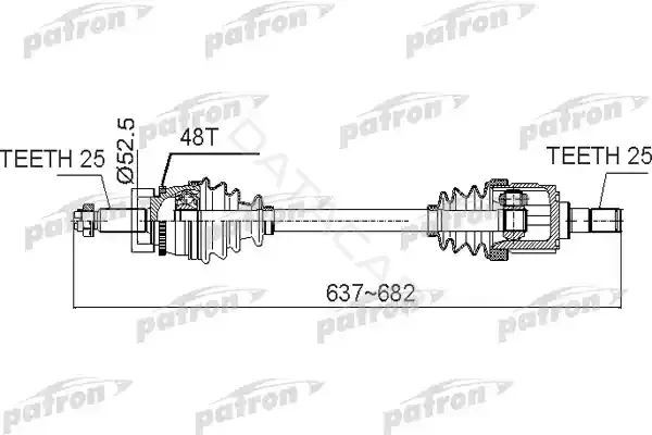 Приводной вал / Полуось PATRON PDS0518