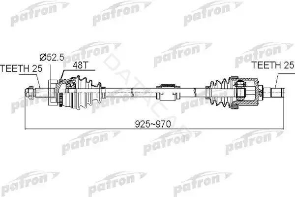 Приводной вал / Полуось PATRON PDS0519