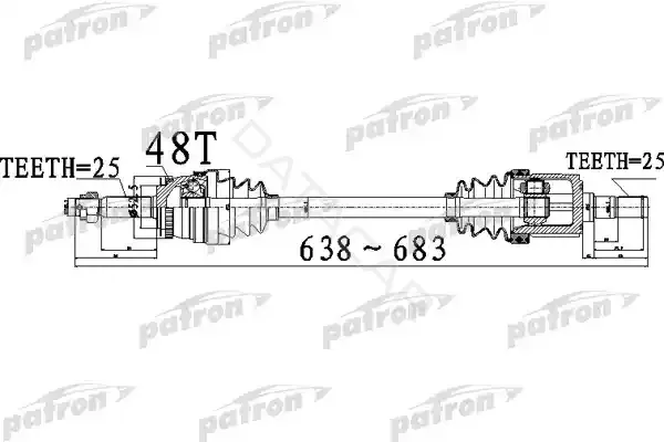 Приводной вал / Полуось PATRON PDS0521