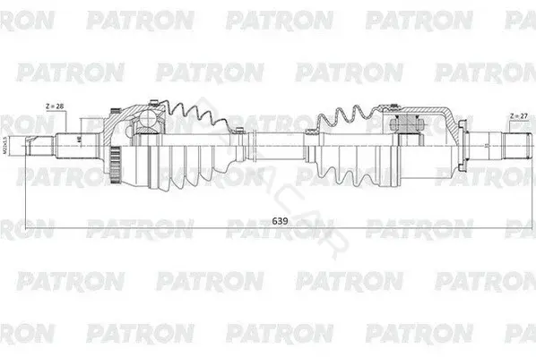 Приводной вал / Полуось PATRON PDS0567