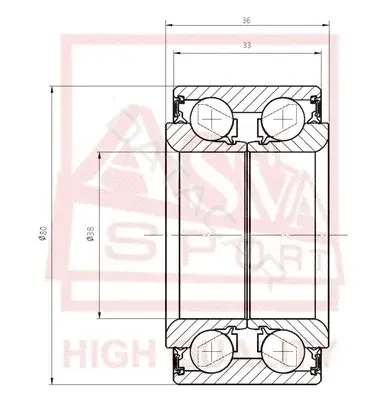 Подшипник ступицы ASVA DAC388033-36