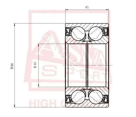 Подшипник ступицы ASVA DAC45860045