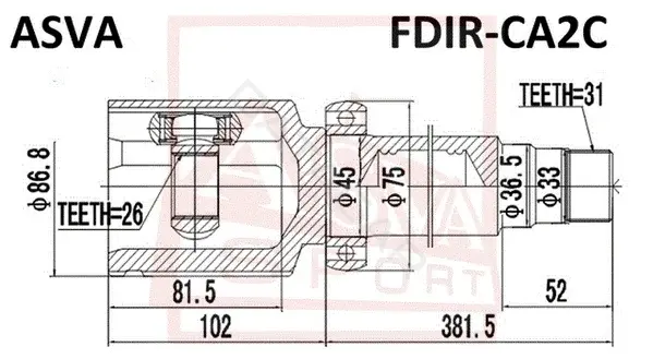 Шрус ASVA FDIR-CA2C