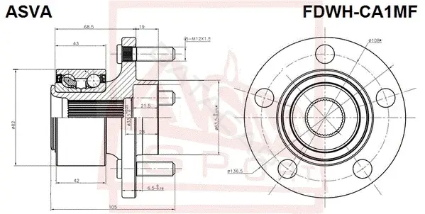 Ступица колеса ASVA FDWH-CA1MF