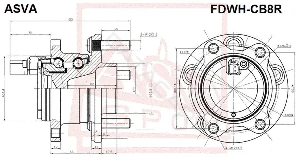 Ступица колеса ASVA FDWH-CB8R