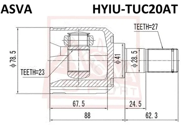 Шрус ASVA HYIU-TUC20AT