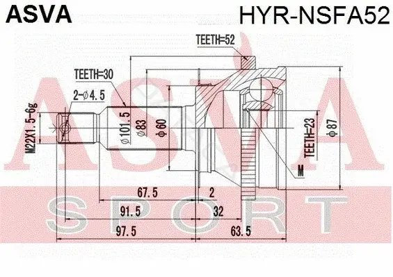 Шрус ASVA HYR-NSFA52