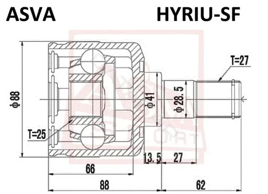 Шрус ASVA HYRIU-SF