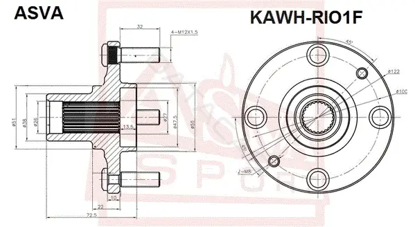 Ступица колеса ASVA KAWH-RIO1F