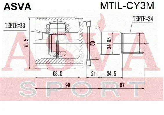 Шрус ASVA MTIL-CY3M