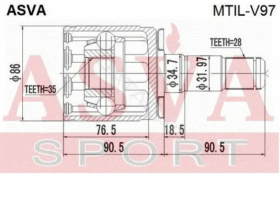 Шрус ASVA MTIL-V97