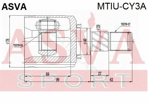 Шрус ASVA MTIU-CY3A