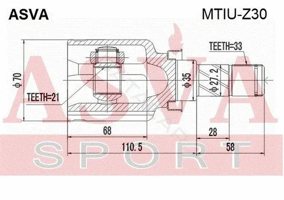 Шрус ASVA MTIU-Z30