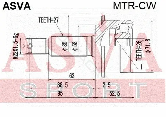 Шрус ASVA MTR-CW
