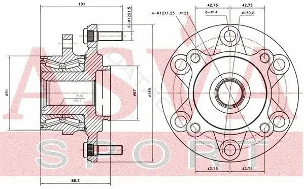Ступица колеса ASVA MTWH-V97F