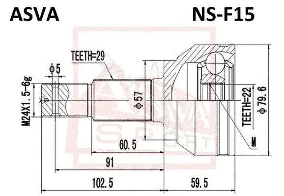 Шрус ASVA NS-F15