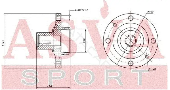 Ступица колеса ASVA NSWH-K12F