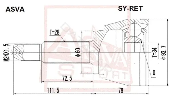Шрус ASVA SY-RET