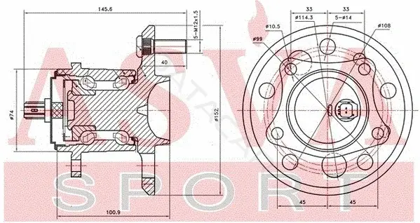 Ступица колеса ASVA TYWH-ACV50RR