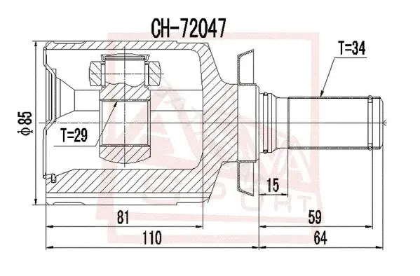 Шрус ASVA CHRIL-V200AT