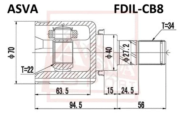 Шрус ASVA FDIL-CB8