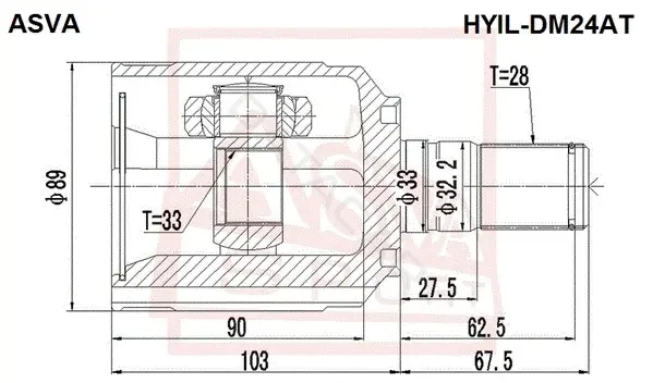 Шрус ASVA HYIL-DM24AT