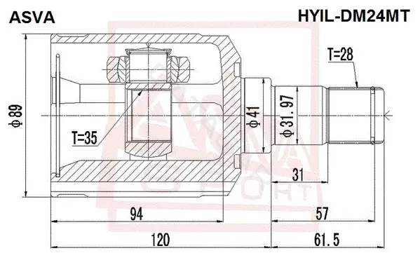 Шрус ASVA HYIL-DM24MT