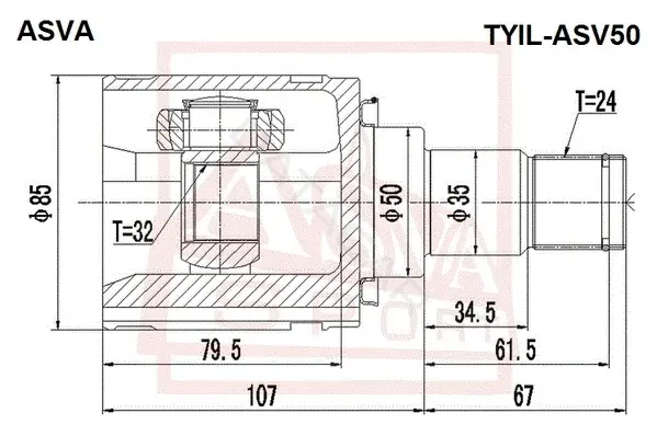 Шрус ASVA TYIL-ASV50