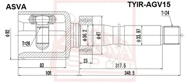Шрус ASVA TYIR-AGV15