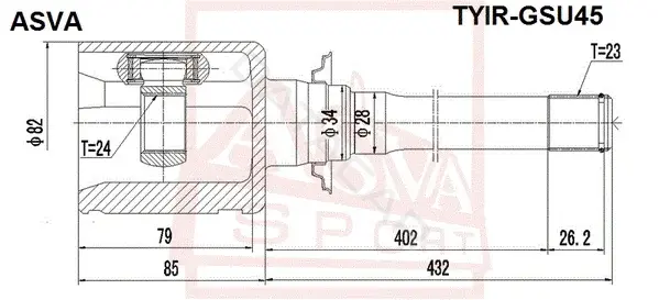 Шрус ASVA TYIR-GSU45