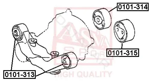 Сайлентблок рычага ASVA 0101-314