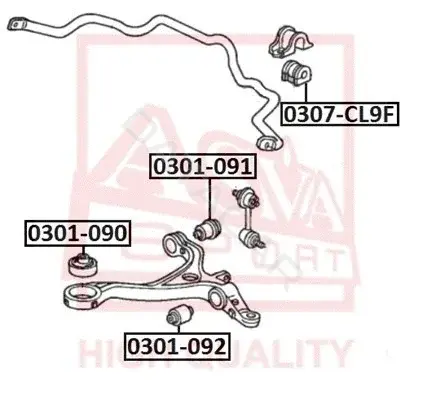 Сайлентблок рычага ASVA 0301-091