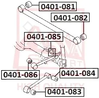 Сайлентблок рычага ASVA 0401-081