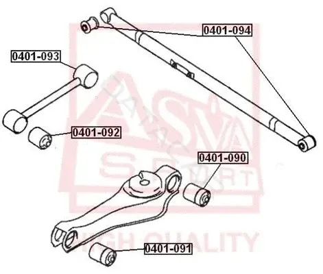 Сайлентблок рычага ASVA 0401-091