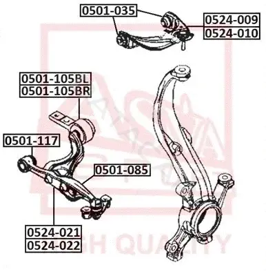 Сайлентблок рычага ASVA 0501-105BL
