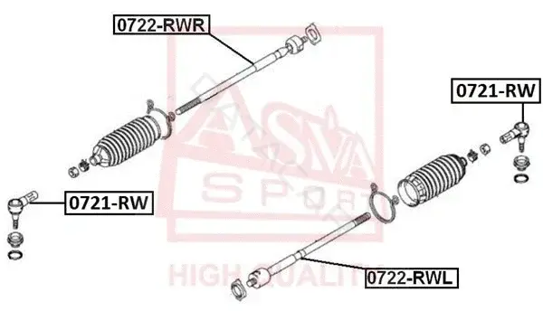 Рулевые наконечники ASVA 0721-RW