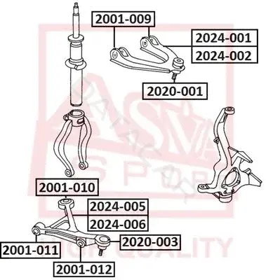 Сайлентблок рычага ASVA 2001-012