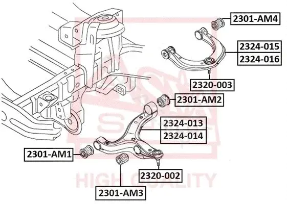 Сайлентблок рычага ASVA 2301-AM2