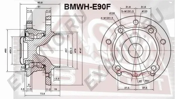 Ступица колеса ASVA BMWH-E90F