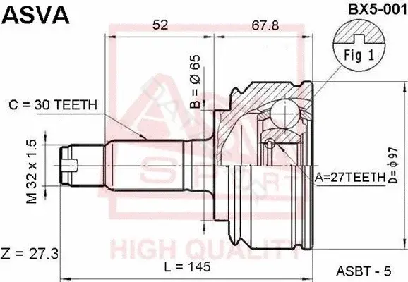 Шрус ASVA BX5-001