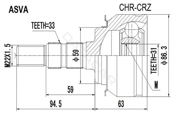 Шрус ASVA CHR-CRZ