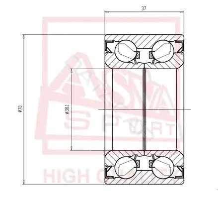 Подшипник ступицы ASVA DAC38700037
